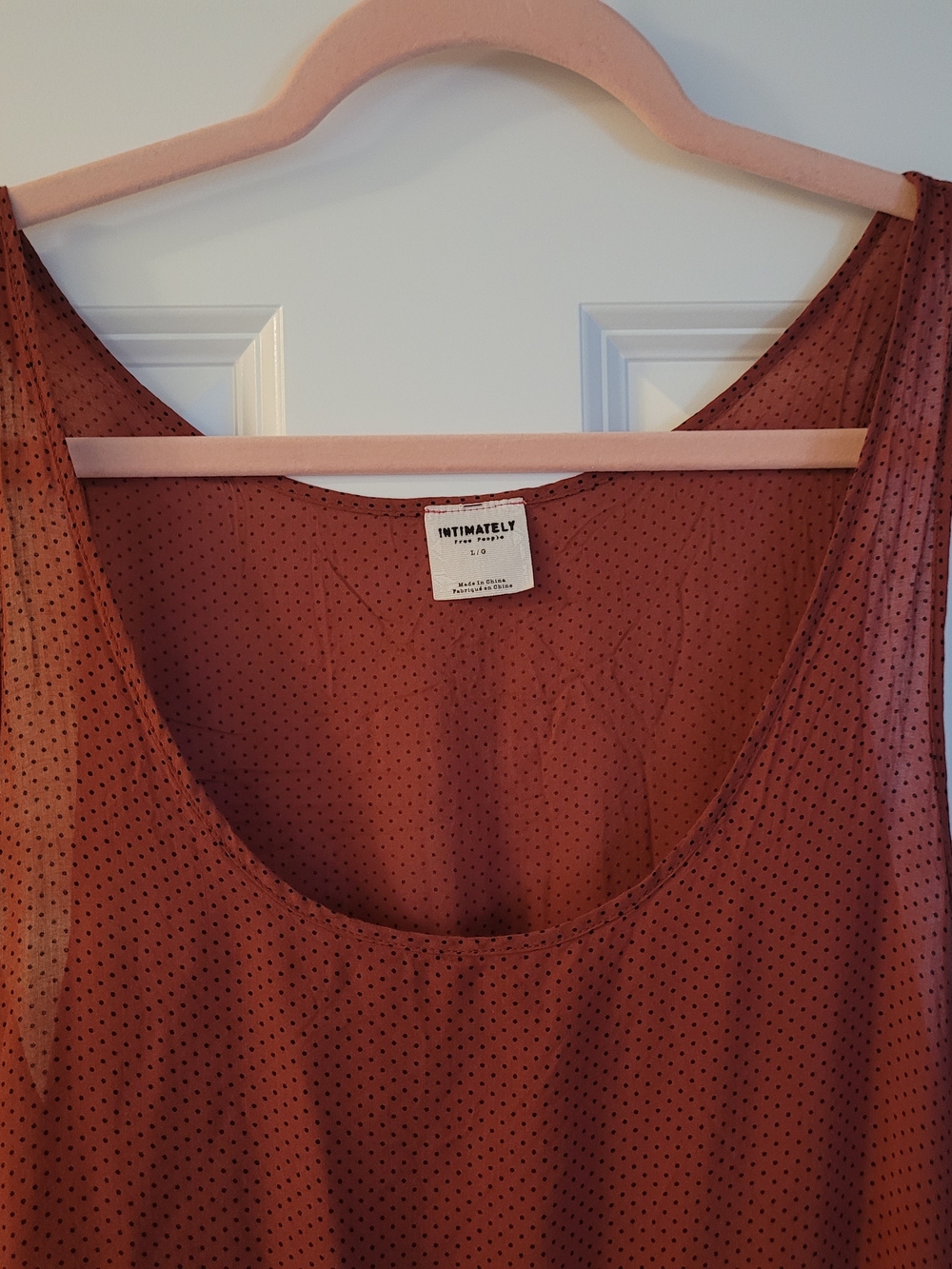 Free People Rust Red Slip with Black Dot Details - Picture 2 of 14